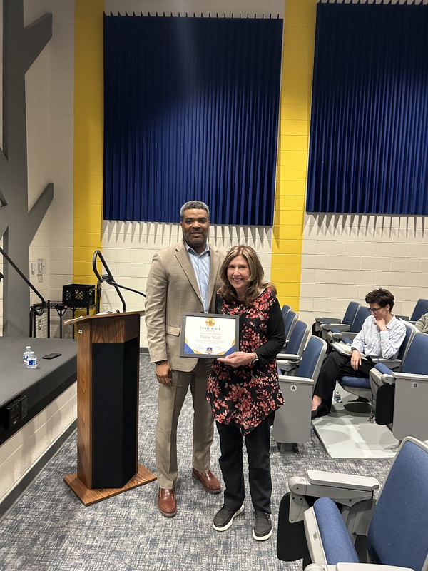 Elaine Weil with Superintendent Smith