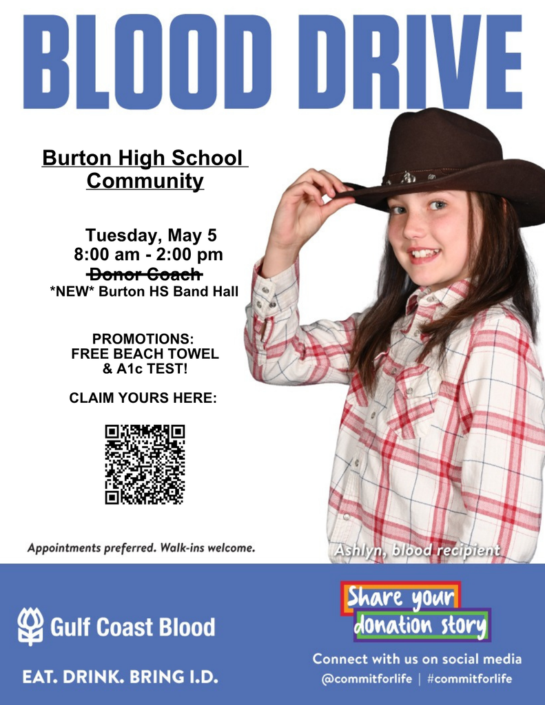 May 5th, 2026 -- Burton HS Beta Blood Drive