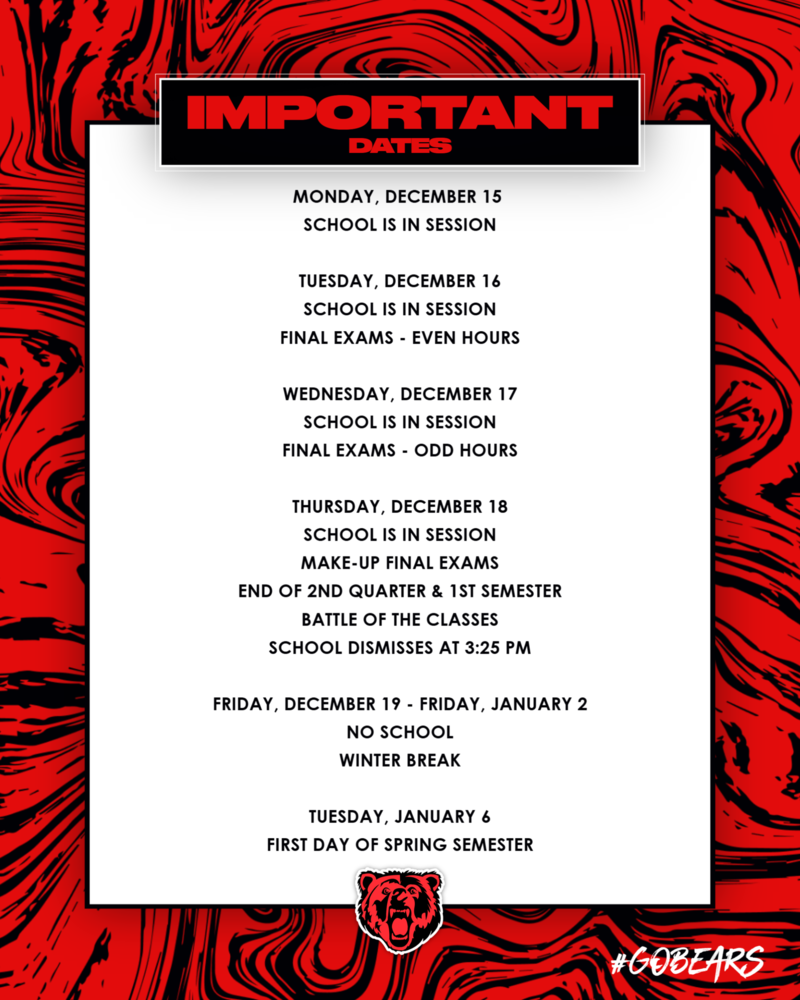Important Dates - December