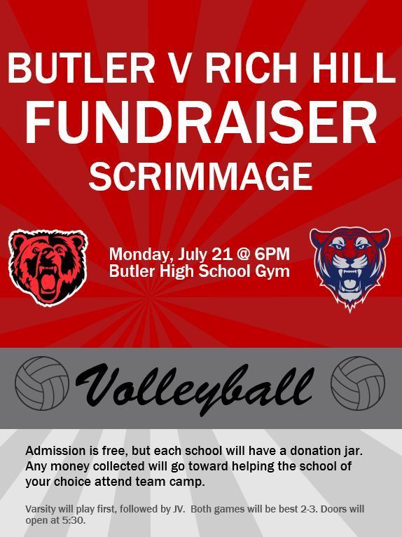 Butler Bears vs Rich Hill Tigers Scrimmage Fundraiser