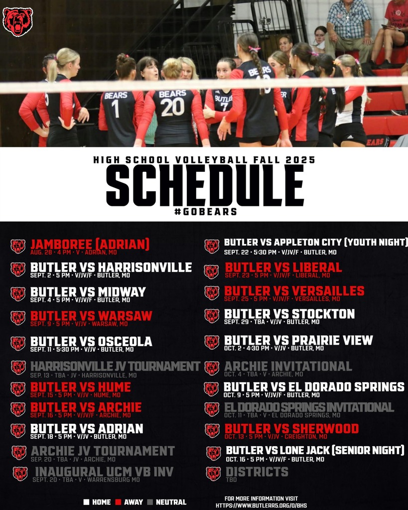HS VB Schedule