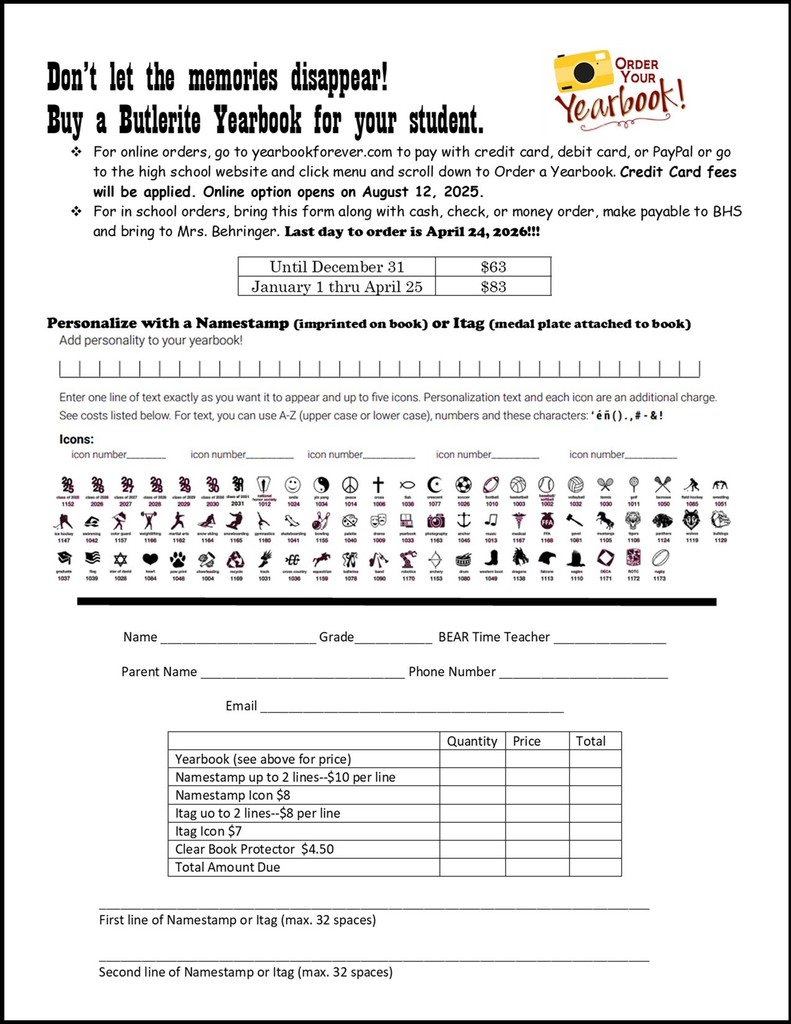 yearbook form