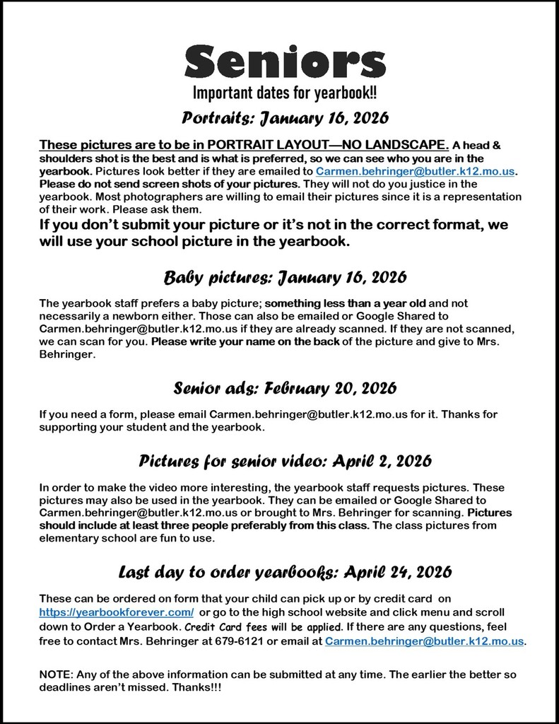 senior important dates