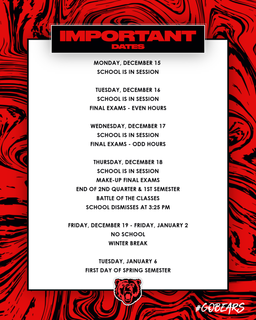 Important Dates - December