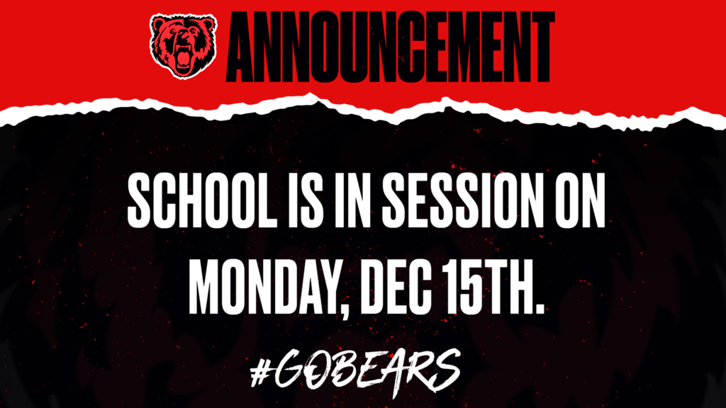 School is in session on Monday, December 15th.