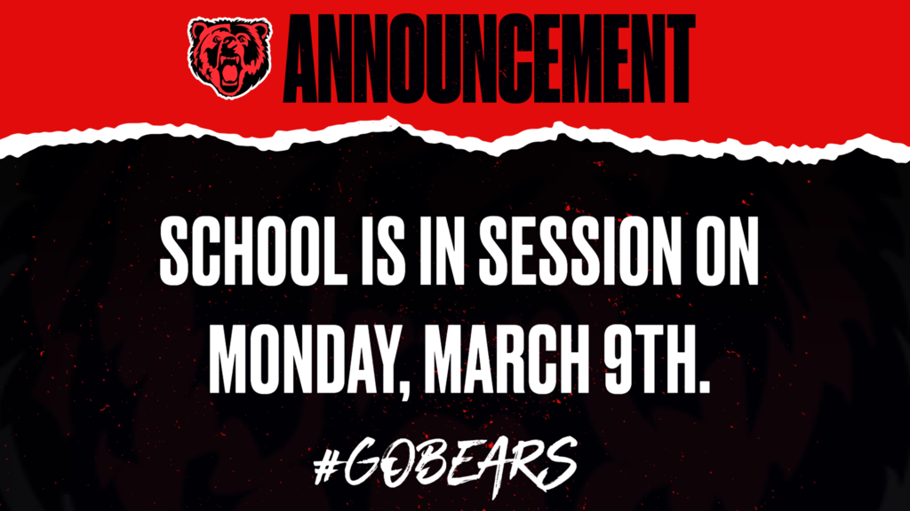 School is in session on Monday, March 9th.