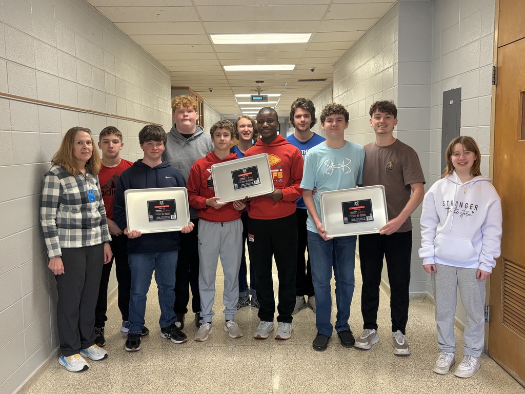 Kim Otter with Mrs. Bettels' 4th hour foods class.