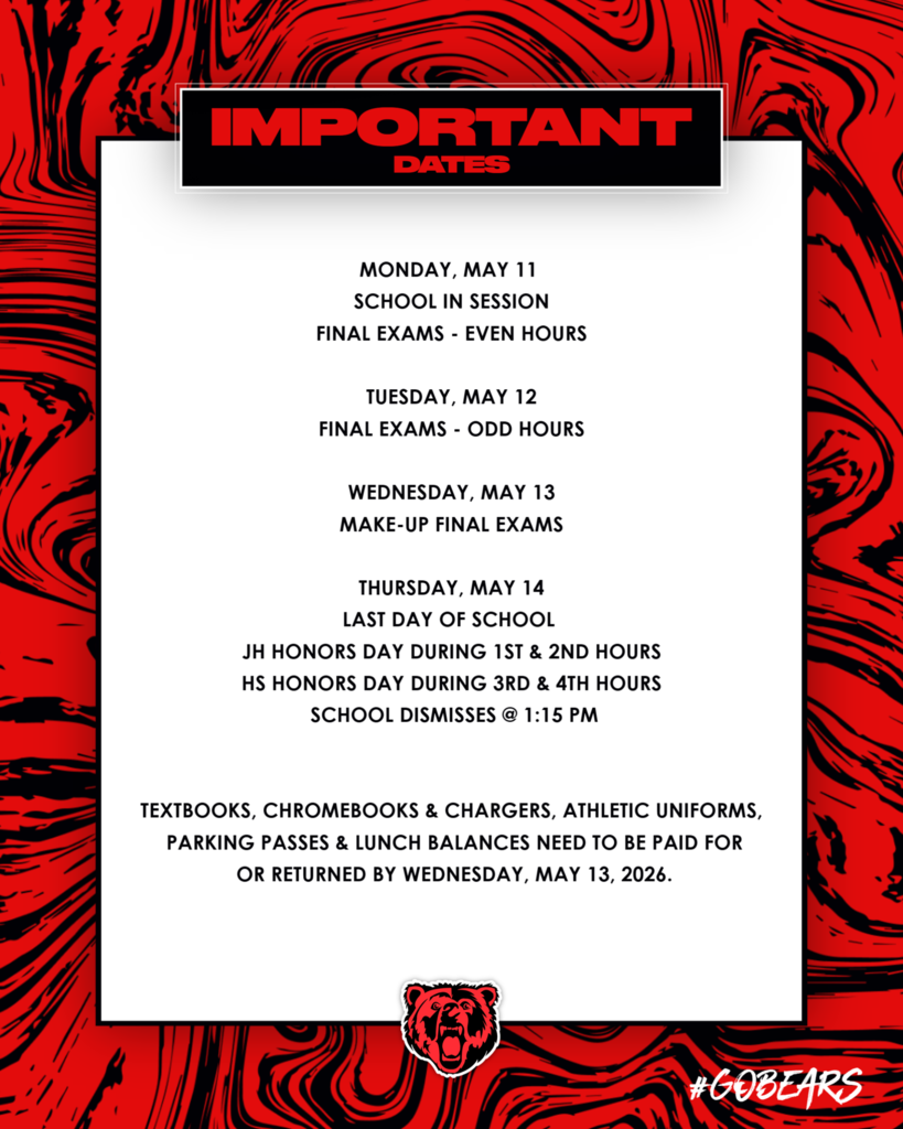 Important Dates - May