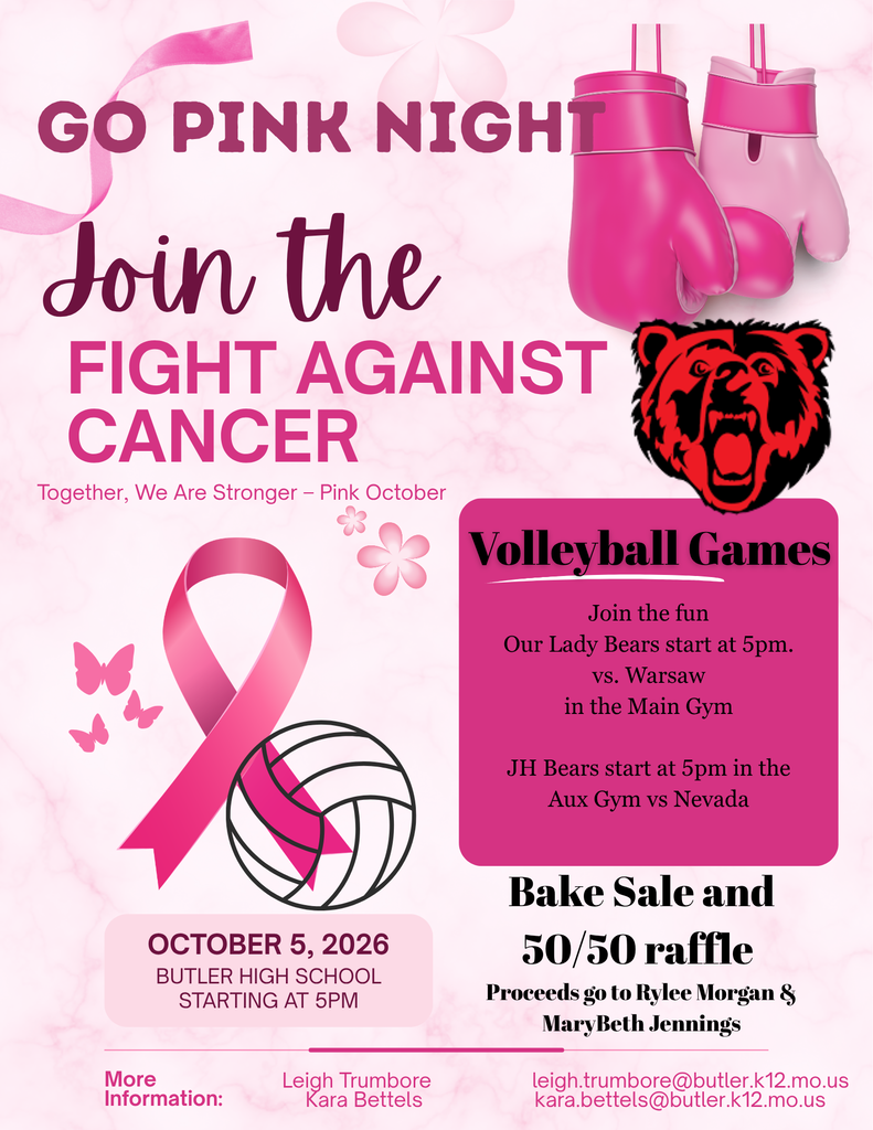 Go Pink Volleyball games tonight starting at five pm