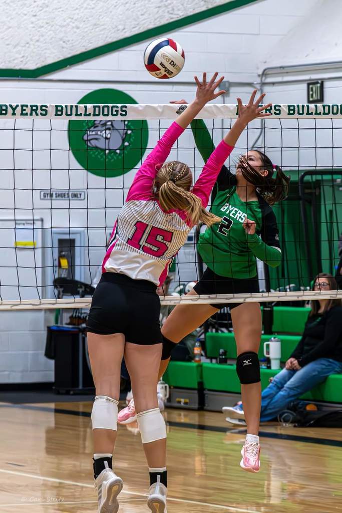 volleyball player spiking