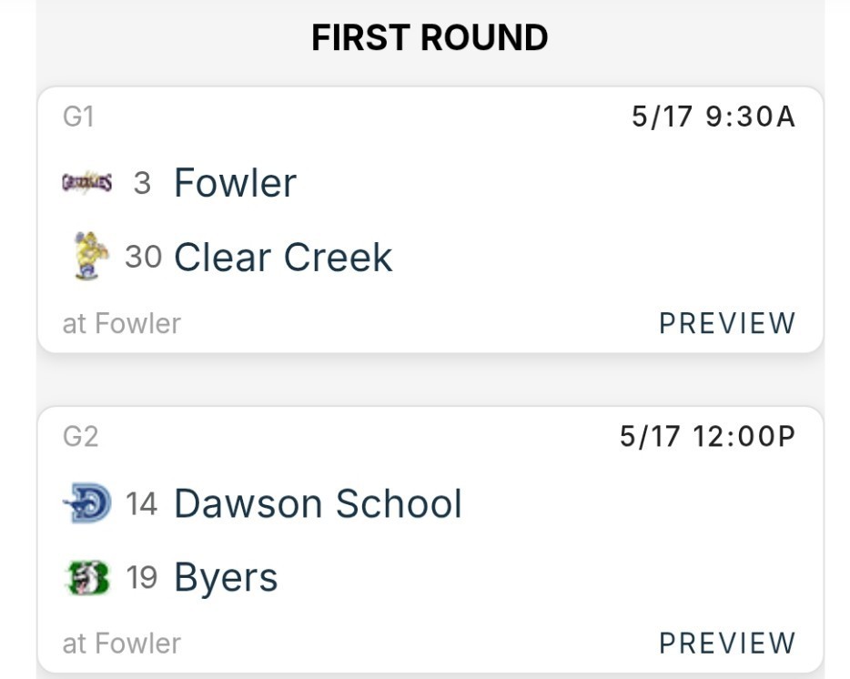 baseball Regional bracket