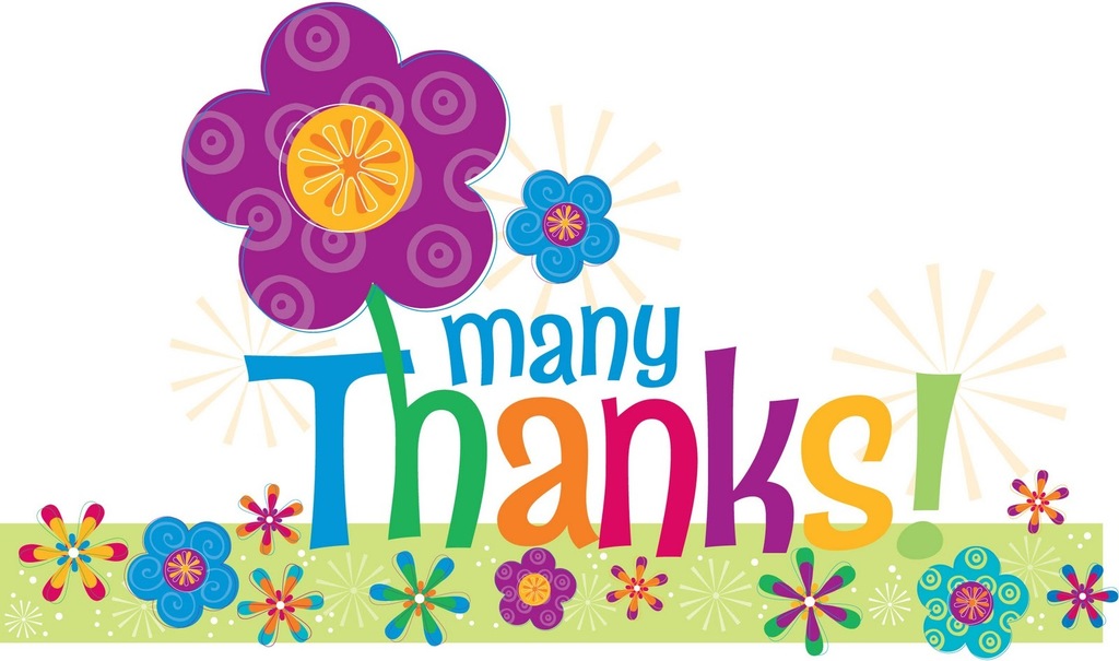Thank you words and flowers 