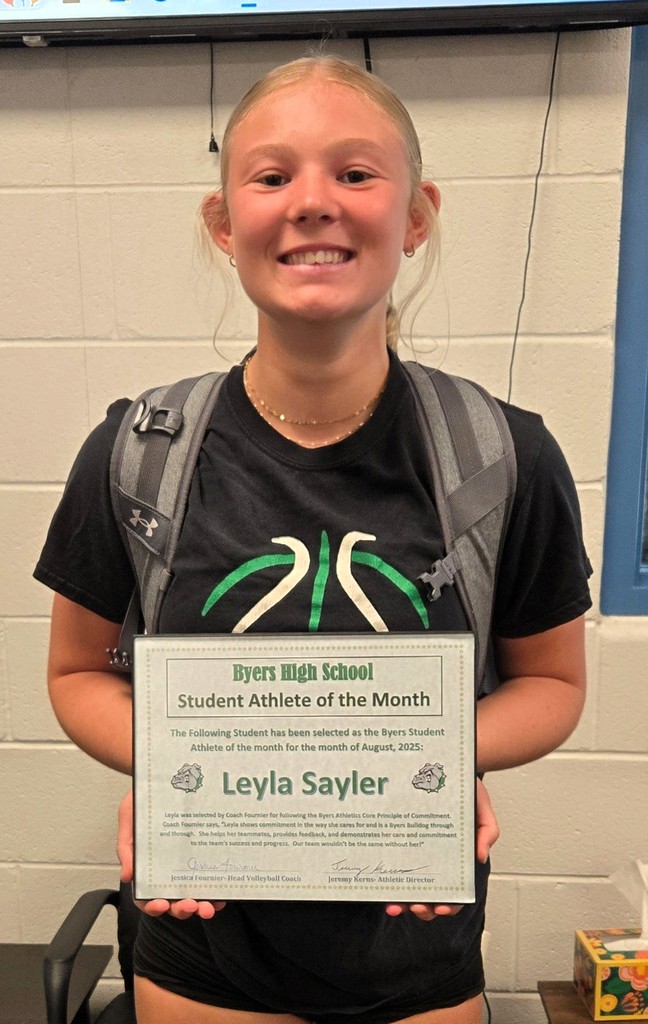 Leyla Sayler Student Athleted of the month August.