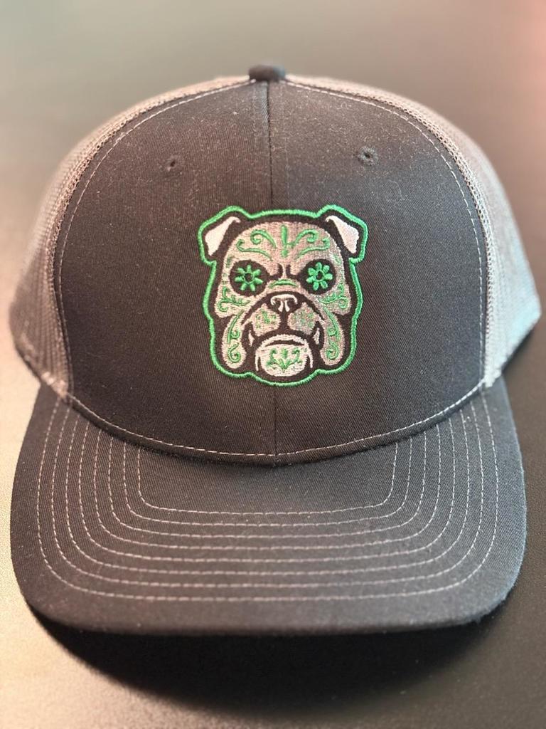 front of baseball hat