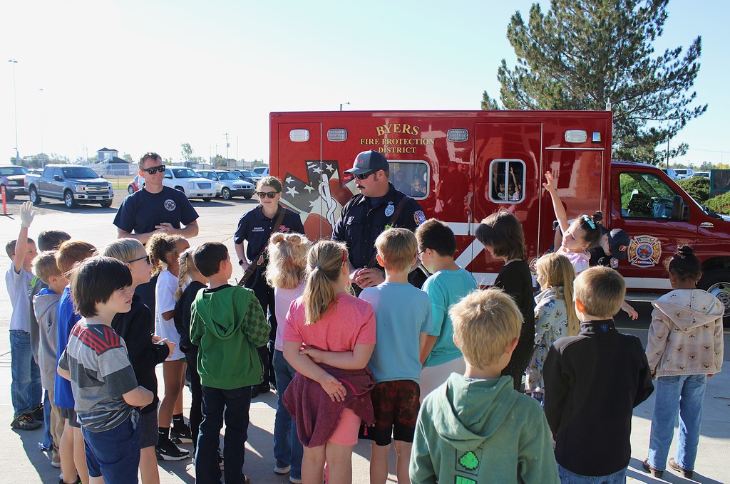 fire safety with fire dept. and students 