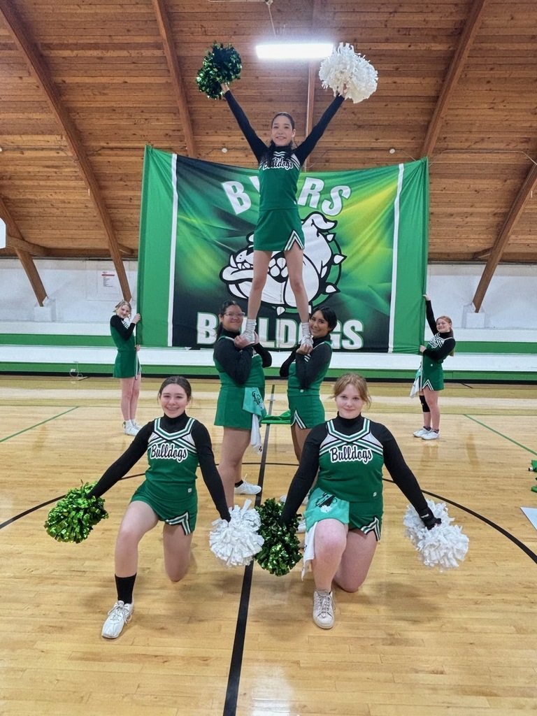 cheer team posing