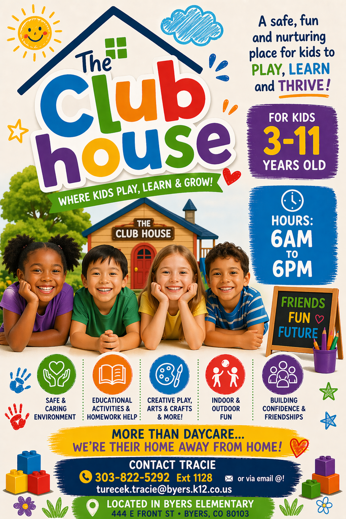 kids laying on ground and colorful words  about daycare