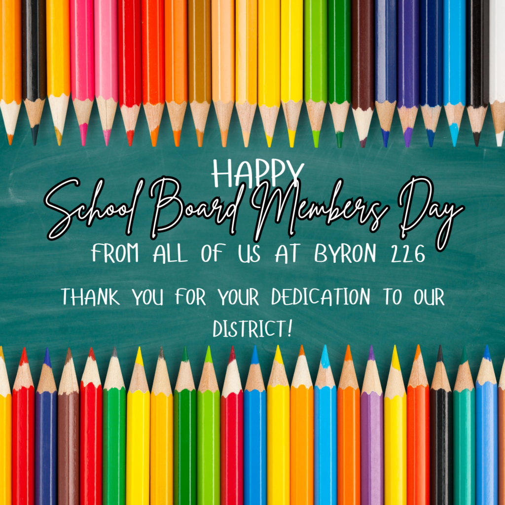 colored pencils surrounding a message about school board members day