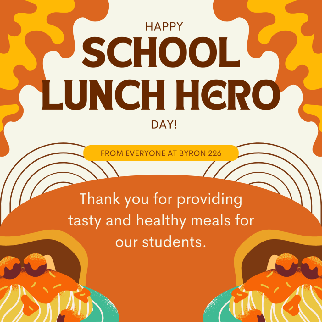 School Lunch Hero Day - orange and yellow spaghetti themed background
