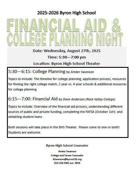 Financial Aid Planning Flyer