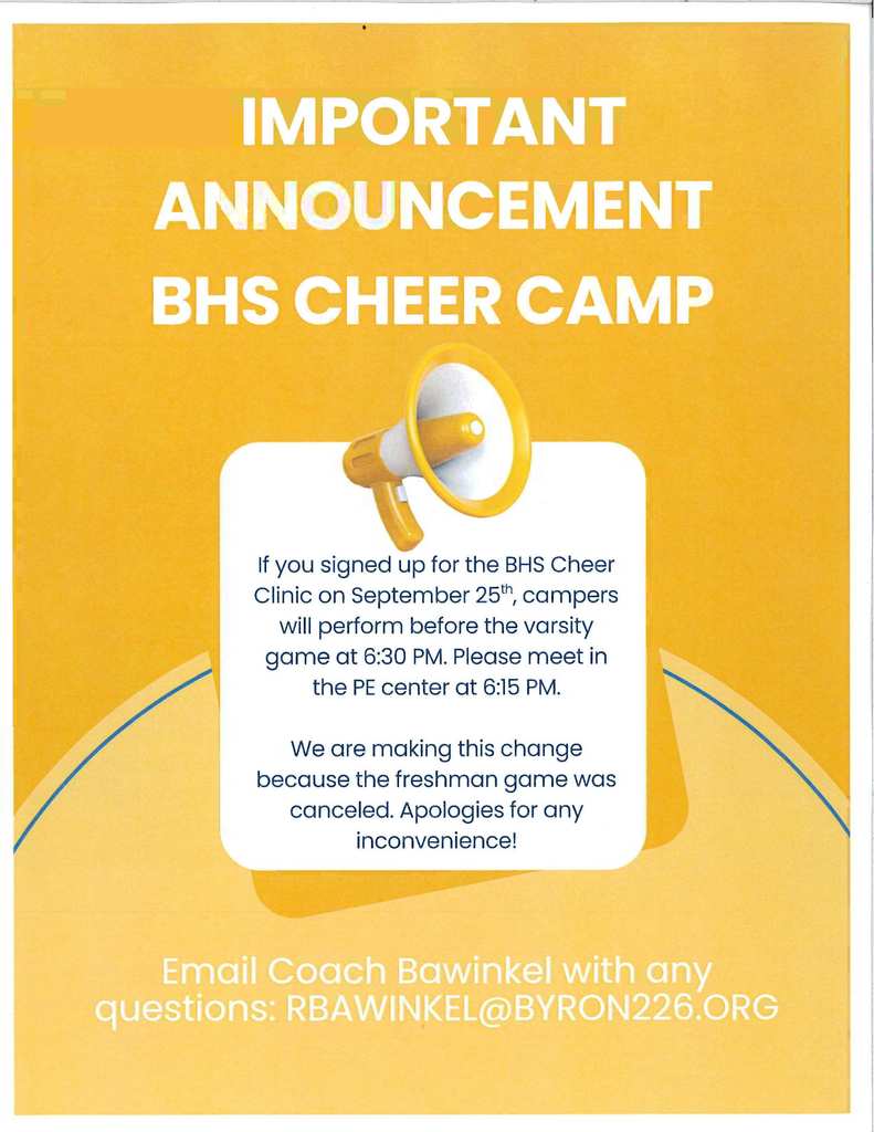 Cheer Camp Announcement Image