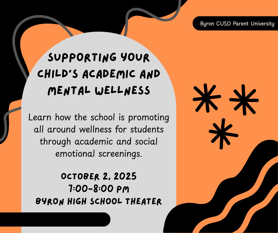 orange and black graphic invitation for an upcoming parent university - see attached PDF