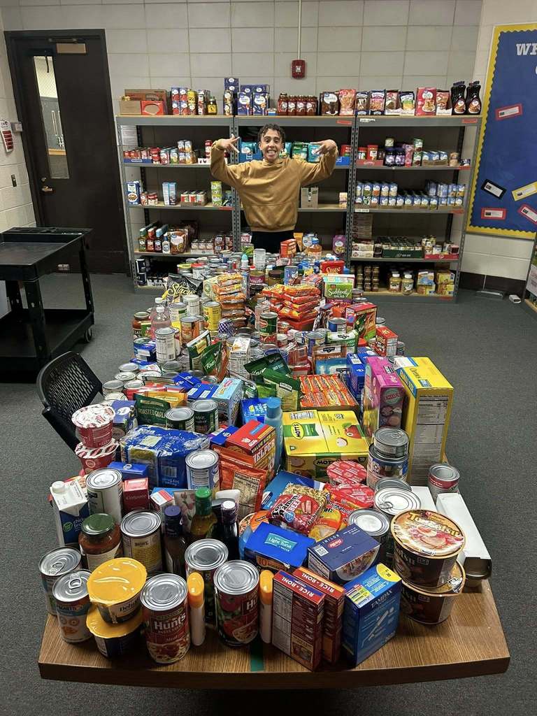 Byron Food Pantry donations on the table