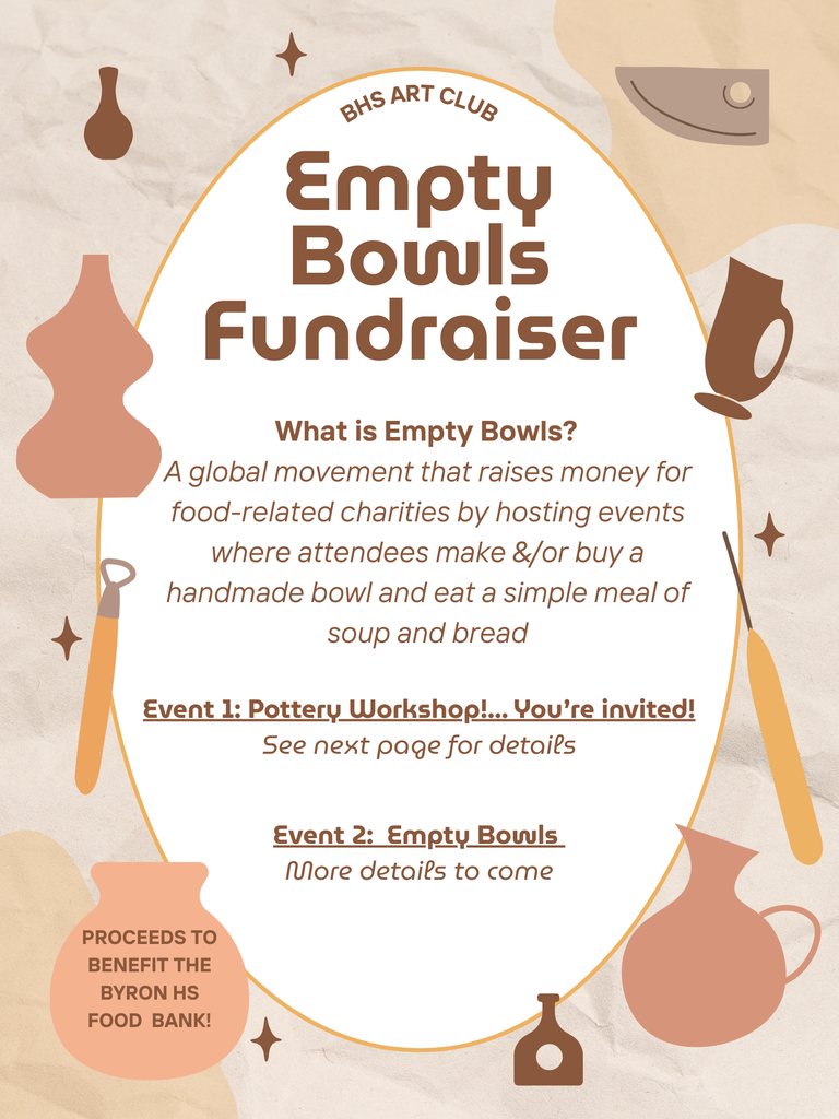 Art club Empty Bowls Fundraiser