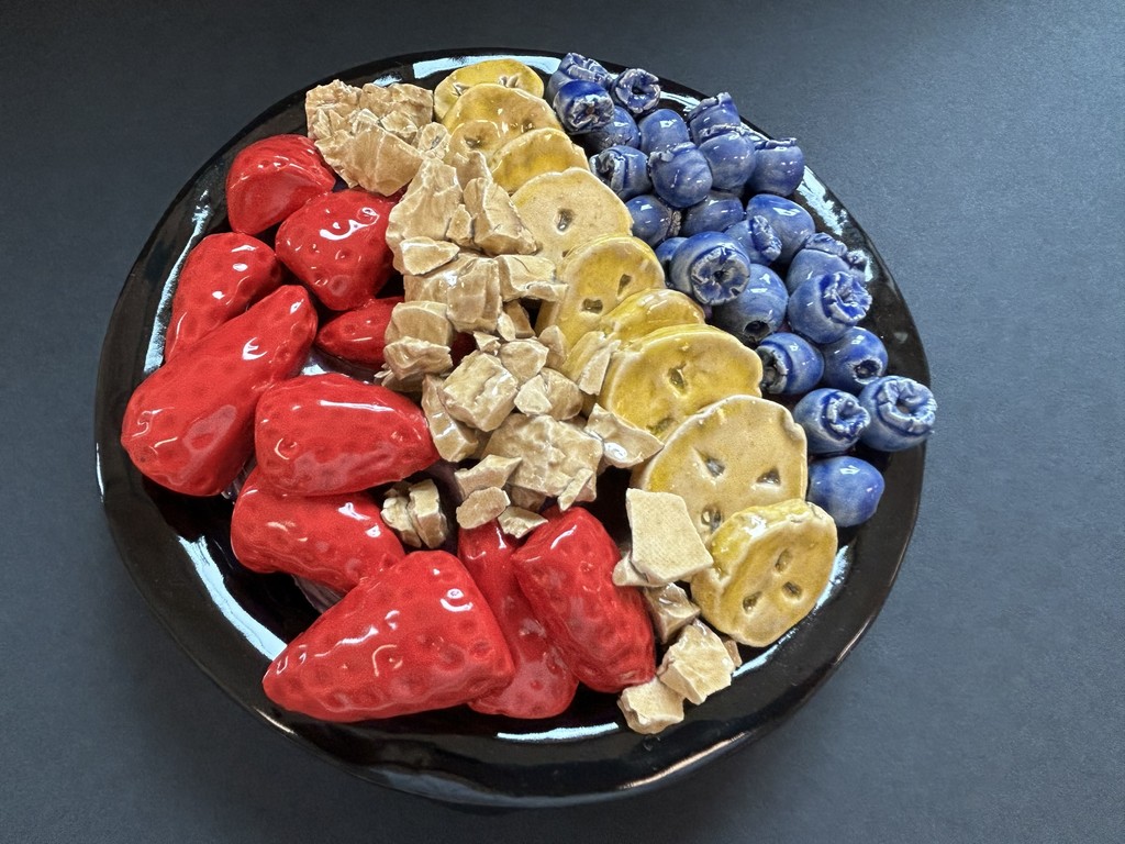 Byron Middle School Principal's Art Choice - Makena Wiltfang, 8th Grade - strawberries, bananas, blueberries in a bowl