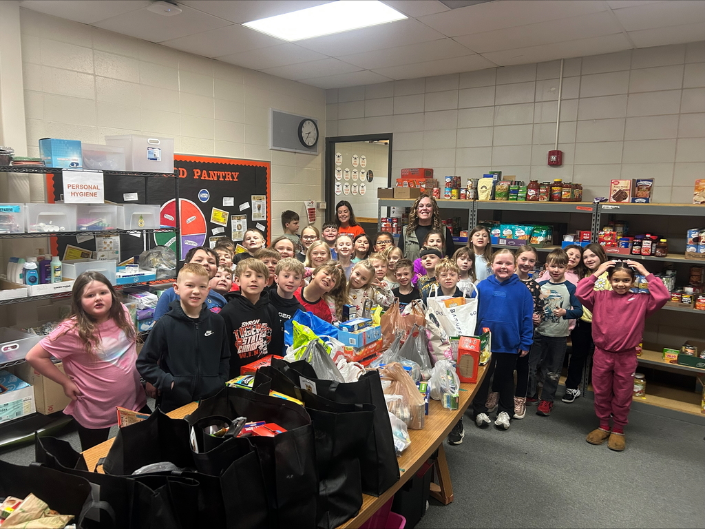 2nd Graders helping with collection and donating to the Byron Schools Food Pantry