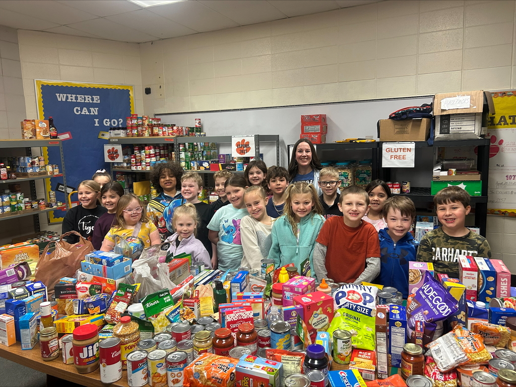 2nd Graders helping with collection and donating to the Byron Schools Food Pantry
