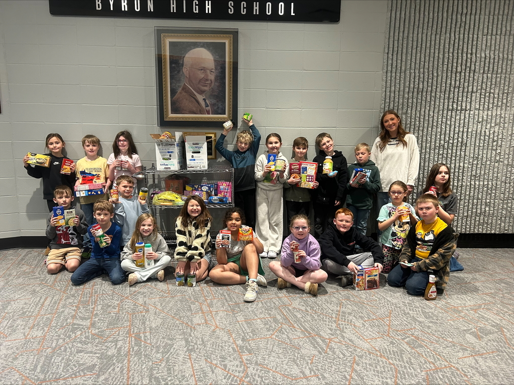2nd Graders helping with collection and donating to the Byron Schools Food Pantry