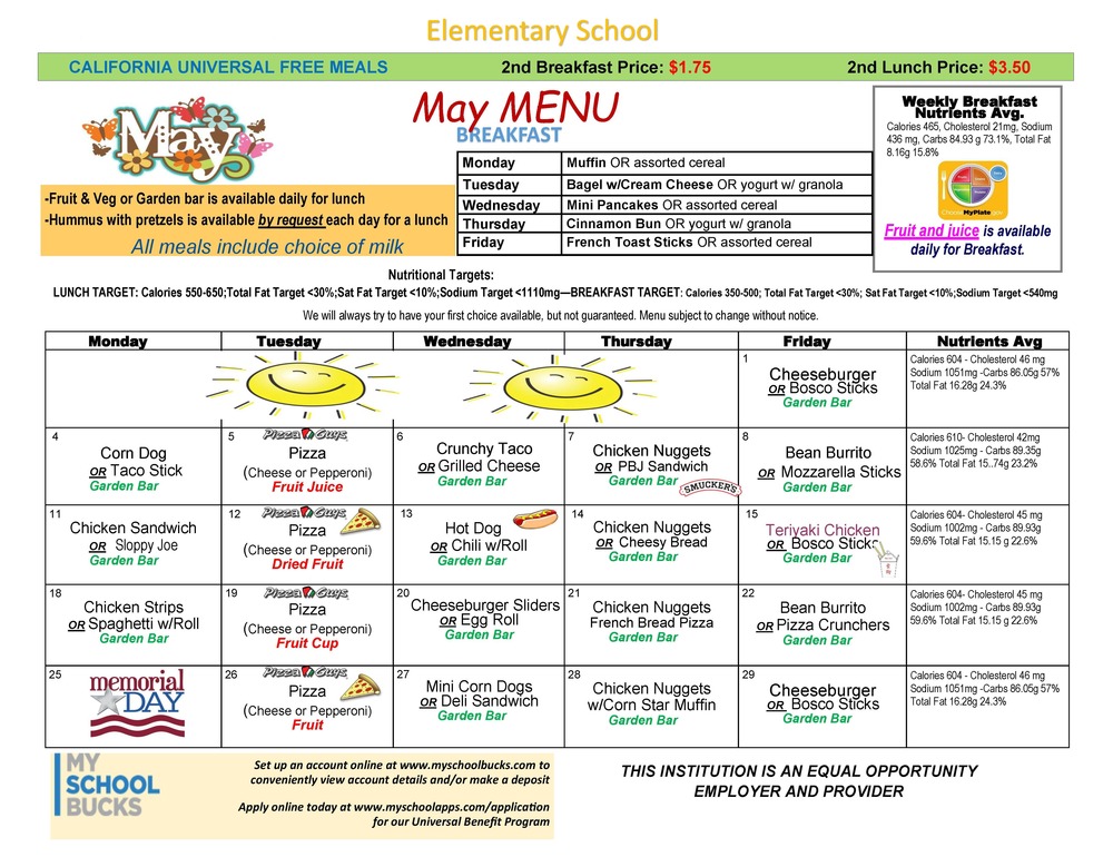 May Menu