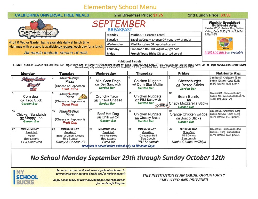 September Menu
