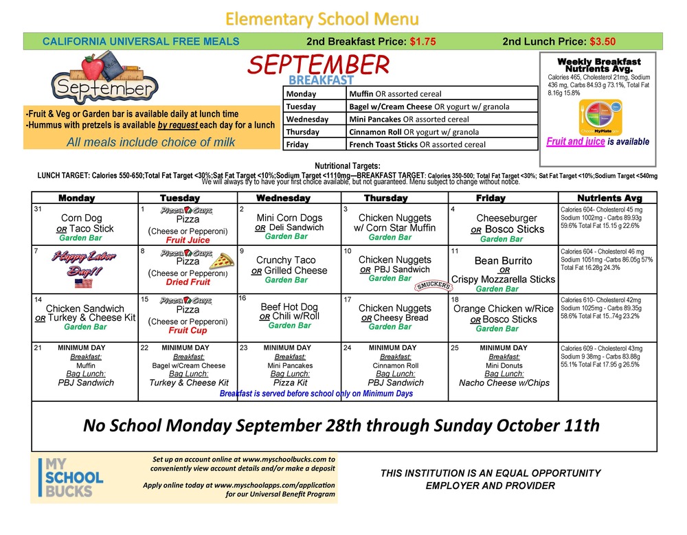September Menu