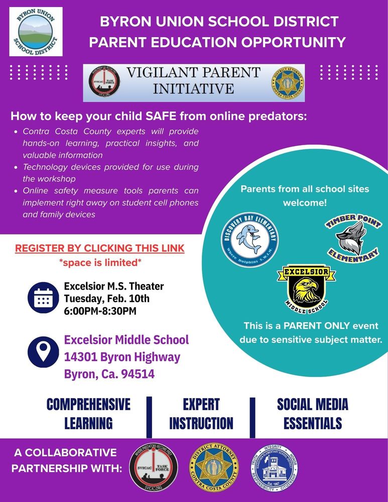 Byron Union School District Parent Education Opportunity