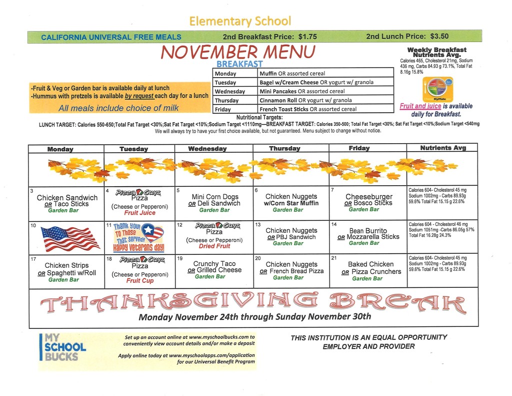 November Menu