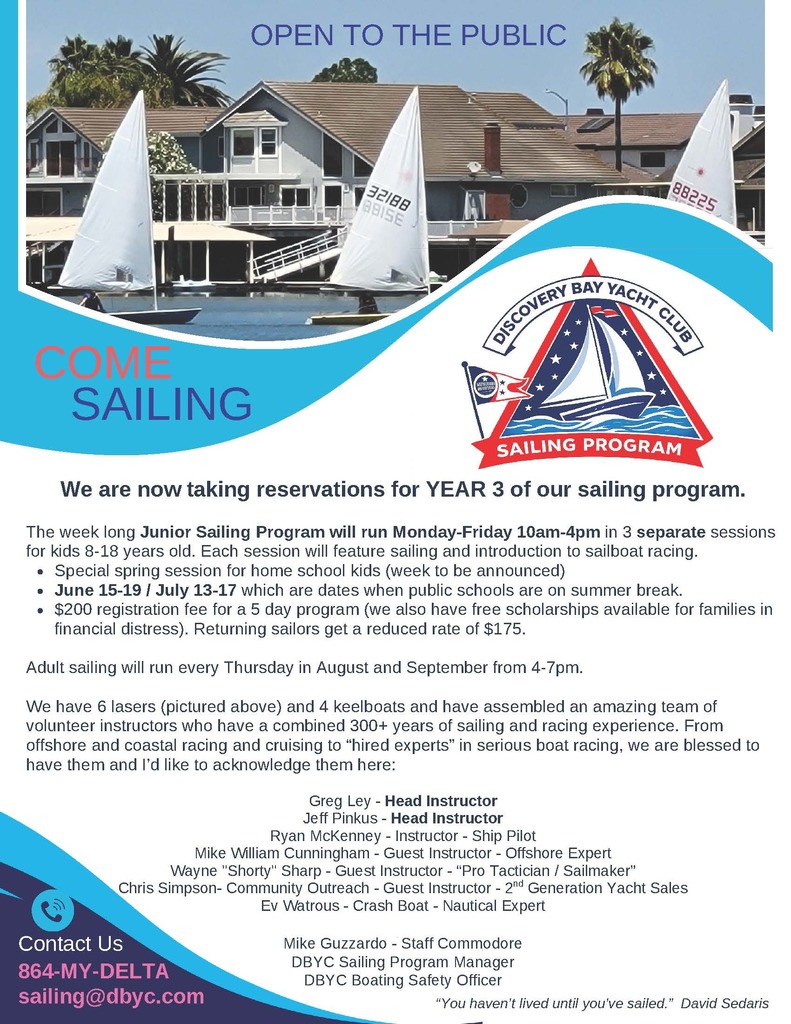 Discovery Bay Yacht Club Sailing Program