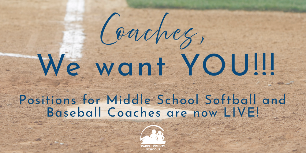 Now Hiring Middle School Softball and Baseball Coaches