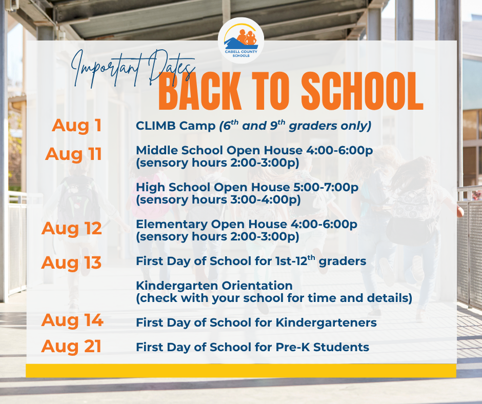 Important Dates for Back to School