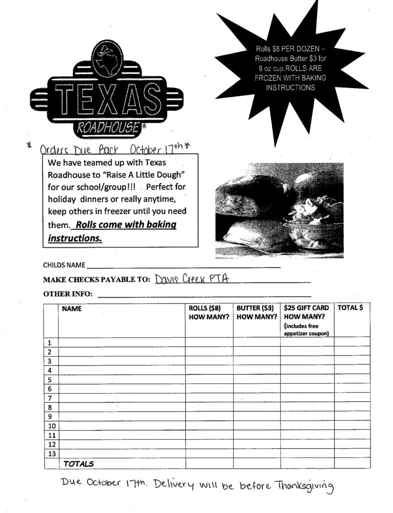 Texas Roadhouse Orders