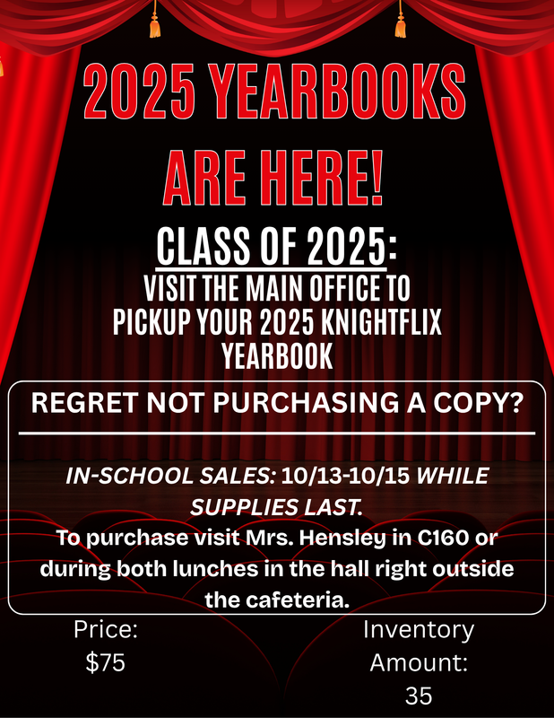 Pickup or buy your 2025 yearbook