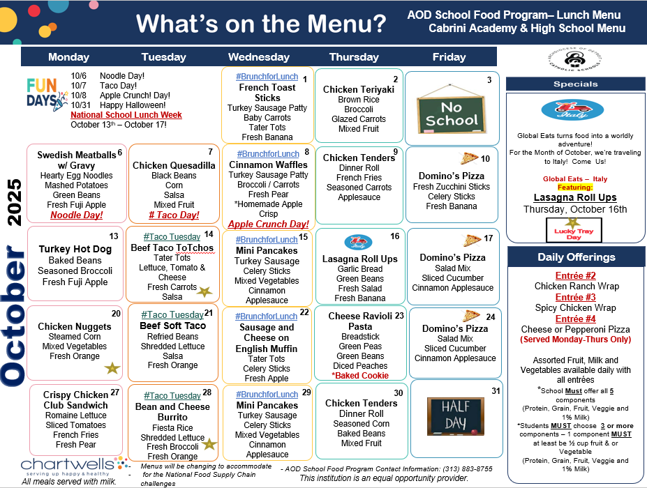 Lunch Calendar
