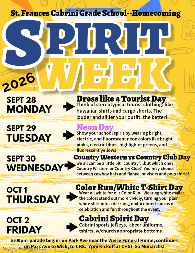 Grade School Spirit Week
