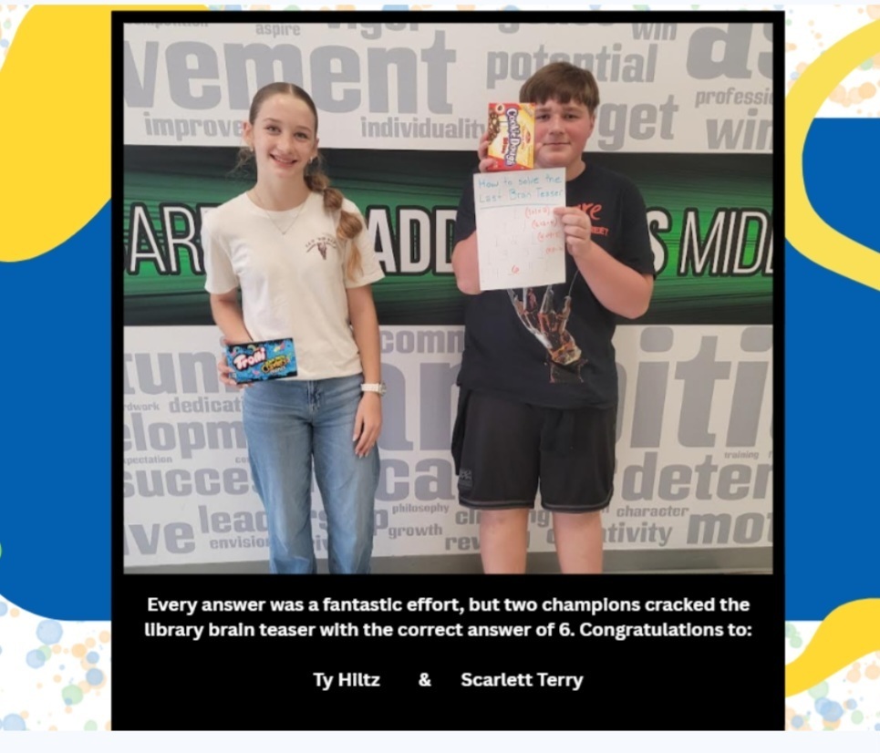 Library Brain Teaser Winners
