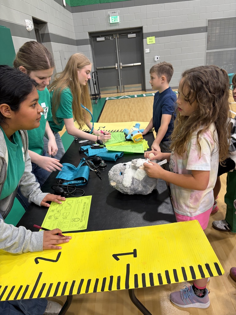 HOSA students hosting a Teddy Bear Clinic