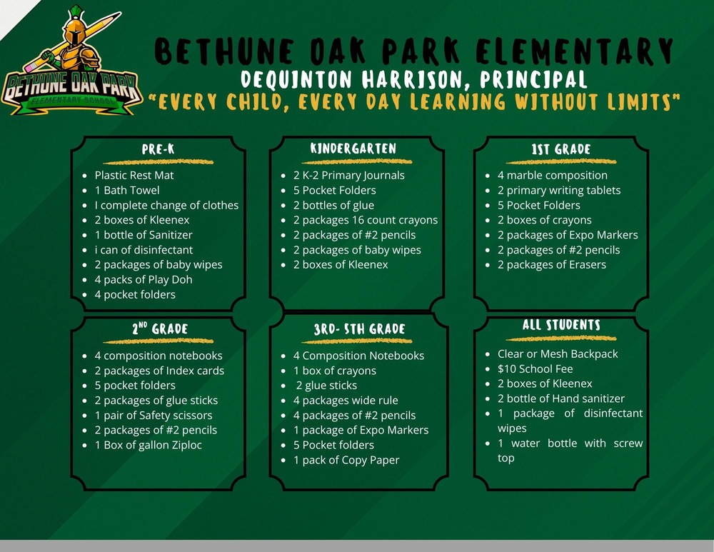 School Supply List