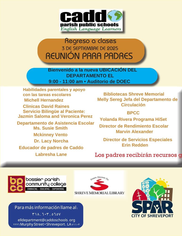 REUNIÓN PARA PADRES/PARENT MEETING