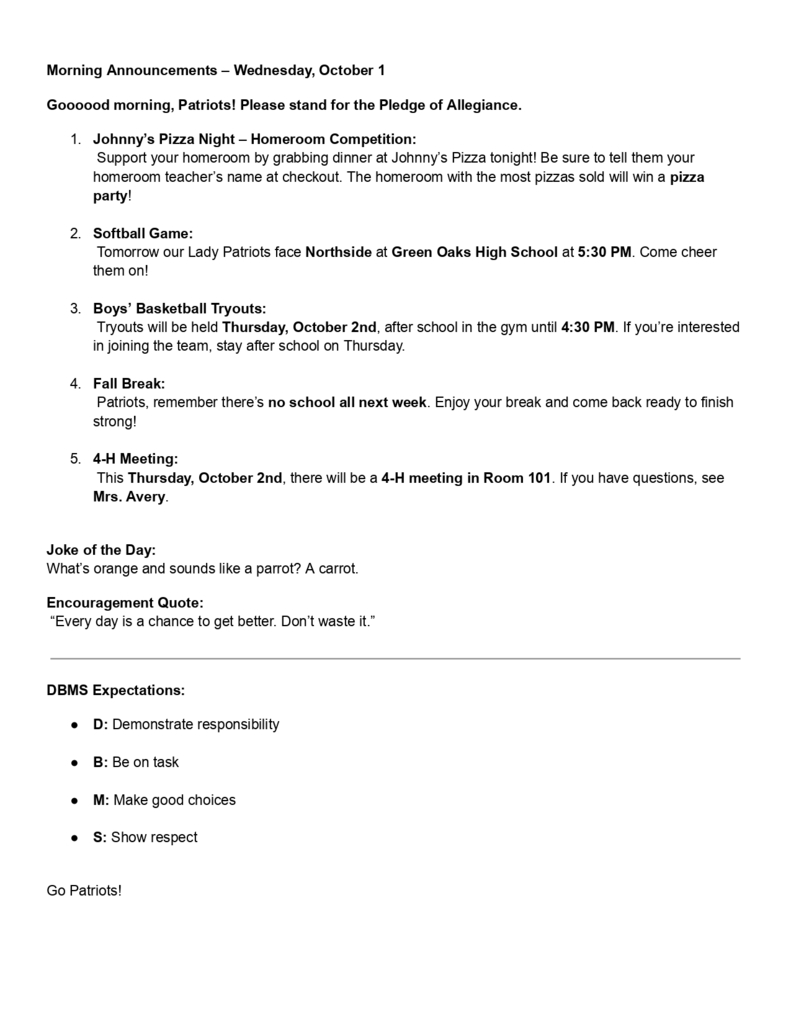 Morning Announcements – Wednesday, October 1_page-0001