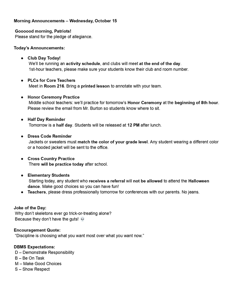 Morning Announcements – Wednesday, October 15_page-0001